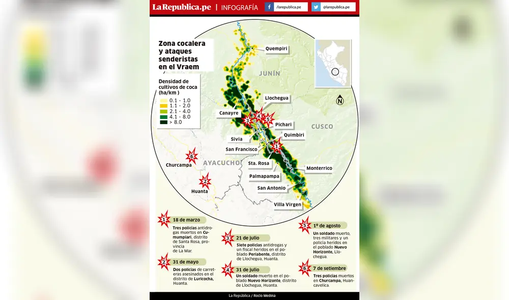 Zona cocalera y ataques senderistas en el Vraem