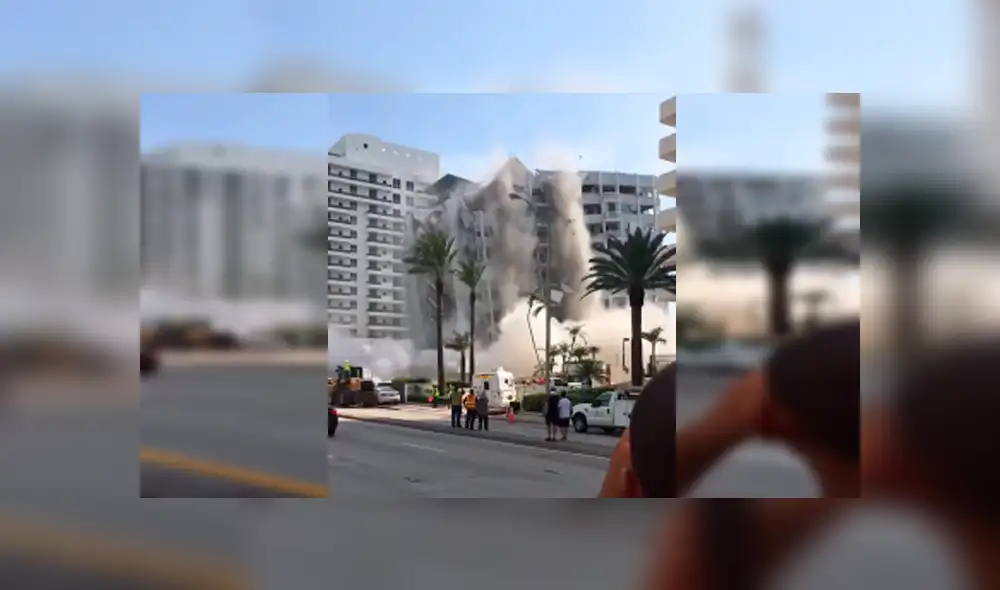 YouTube: impresionante momento en que edificio colapsa en Miami Beach