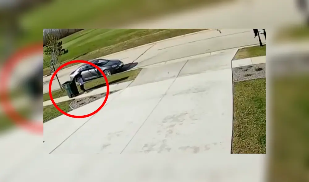 En Facebook, un adolescente sufrió un terrible percance cuando sacaba un enorme tacho de basura.