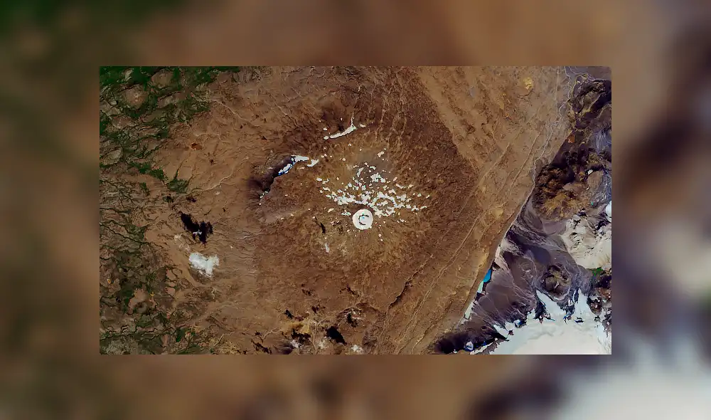 Desaparición del glacial Ok. Foto: Nasa Desaparición del glacial Ok. Foto: Nasa