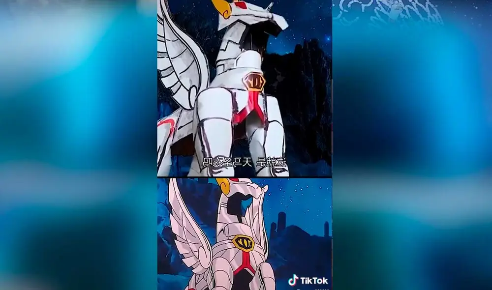 Desliza las imágenes para ver algunas escenas de esta increíble parodia que hizo un fan de Saint Seiya. Foto: Captura de TikTok/Warawarai Desliza las imágenes para ver algunas escenas de esta increíble parodia que hizo un fan de Saint Seiya. Foto: Captura de TikTok/Warawarai