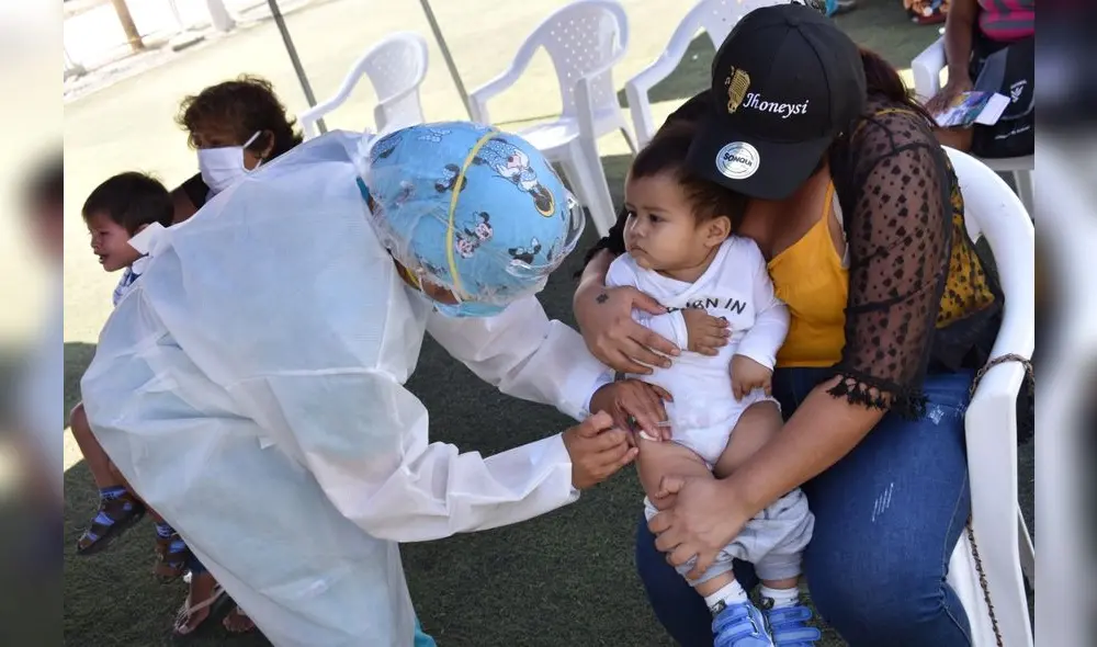 Niños se benefician con campaña de vacunación. Foto: Diresa.