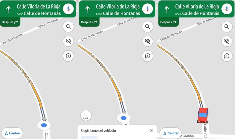 Añadir uno de los nuevos coches para comenzar una ruta en Google Maps es sencillo. Foto: Androidayuda Añadir uno de los nuevos coches para comenzar una ruta en Google Maps es sencillo. Foto: Androidayuda