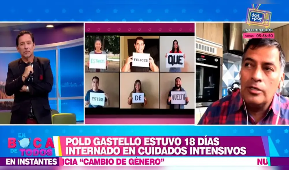 Pold Gastello se conmovió en En boca de todos por los saludos de sus amigos y alumnos tras haber vencido a la COVID-19. Foto: captura América TV Pold Gastello se conmovió en En boca de todos por los saludos de sus amigos y alumnos tras haber vencido a la COVID-19. Foto: captura América TV