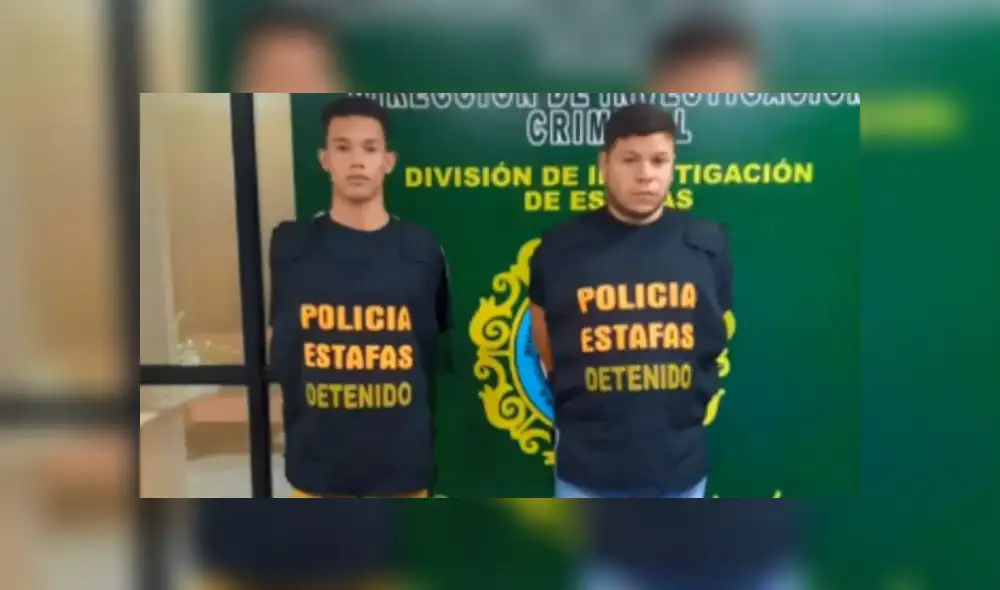 Daniel Ríos Coronil y Adrián Enrique Sobrino Villareal quisieron apropiarse de equipo tras hacer fraudulenta transacción. (Foto: PNP)