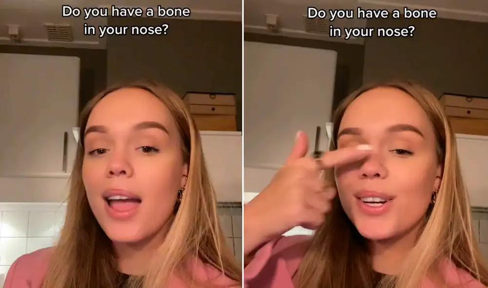 “¿Tienes un hueso en la nariz?”, pregunta Romana Bruintjes a través del mensaje que acompaña a la corta grabación. Foto: TikTok/@romanabruintjes