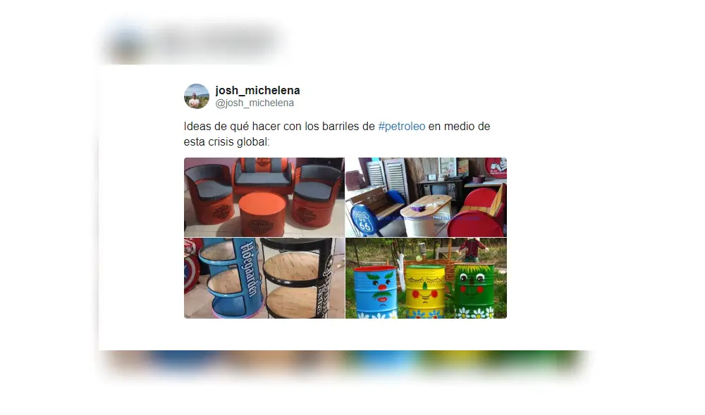 Los usuarios de las redes sociales no pudieron dejar de crear memes sobre la caída del petroleo. (Foto: Captura) Los usuarios de las redes sociales no pudieron dejar de crear memes sobre la caída del petroleo. (Foto: Captura)