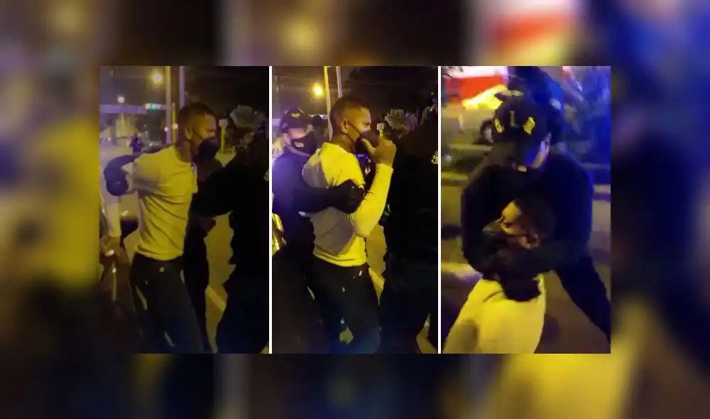 Ray Sandoval es reducido por agentes de serenazgo del distrito para impedir pelea | Créditos: capturas / URPI Ray Sandoval es reducido por agentes de serenazgo del distrito para impedir pelea | Créditos: capturas / URPI