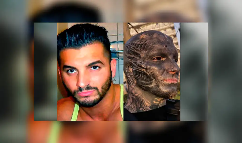 Vía Facebook: hombre se hizo tatuaje en el rostro y ahora luce irreconocible [FOTOS]