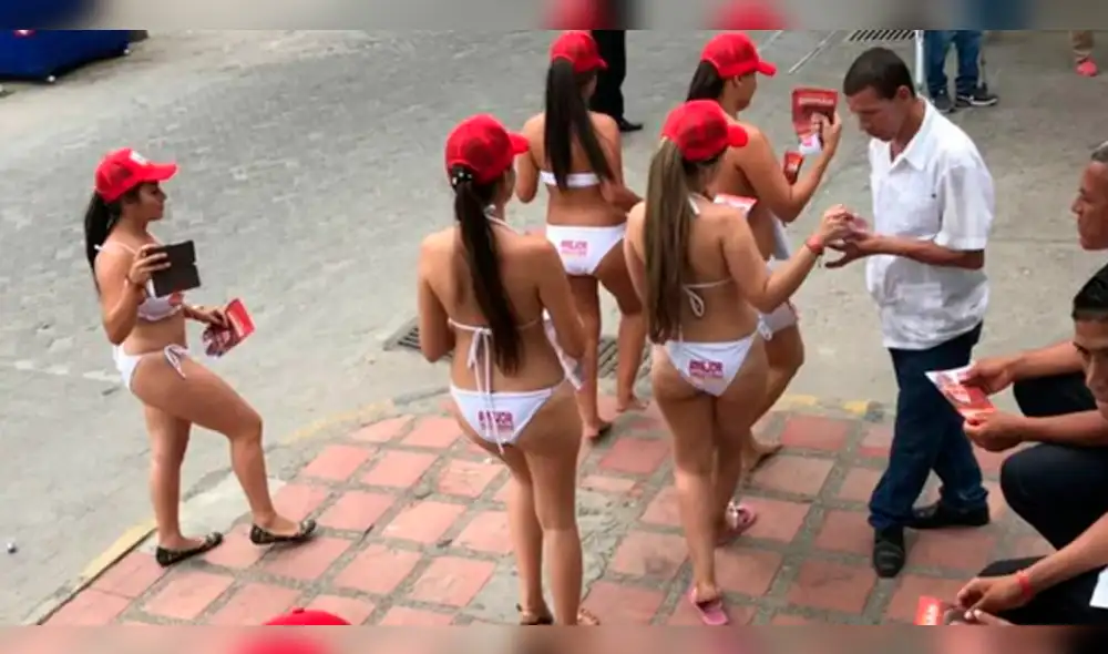 Colombia: mujeres en bikini repartiendo propaganda política generan polémica [FOTOS]