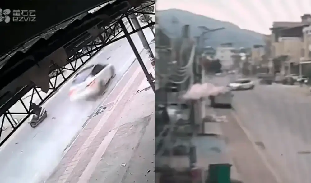 El violento accidente de tránsito que se registró en China dejó al menos 2 fallecidos. Foto: Twitter/@MundoEConflicto