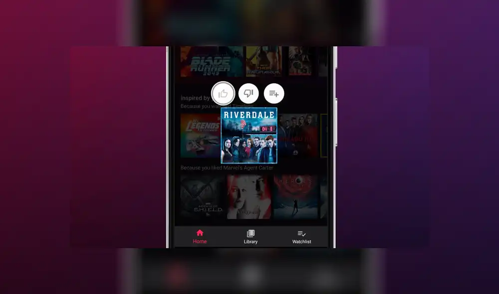 La aplicación te permite alquilar o comprar películas individualmente, sin pagar suscripción mensual.