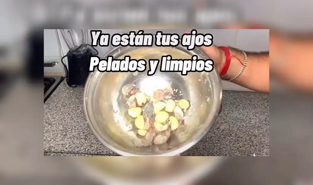 Desliza las imágenes para conocer los sencillos pasos que te permitirán pelar ajos en segundos. Fotocaptura: 253brasasymas/TikTok