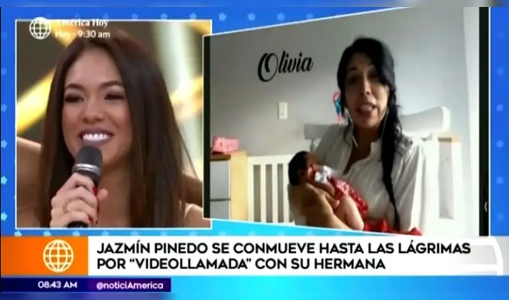 Jazmín Pinedo se conmueve al escuchar por videollamada a su hermana