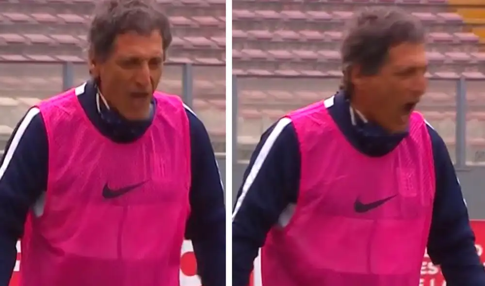 Mario Salas celebró con todo el tanto de Josepmir Ballón. Foto: Captura/Movistar Play Mario Salas celebró con todo el tanto de Josepmir Ballón. Foto: Captura/Movistar Play