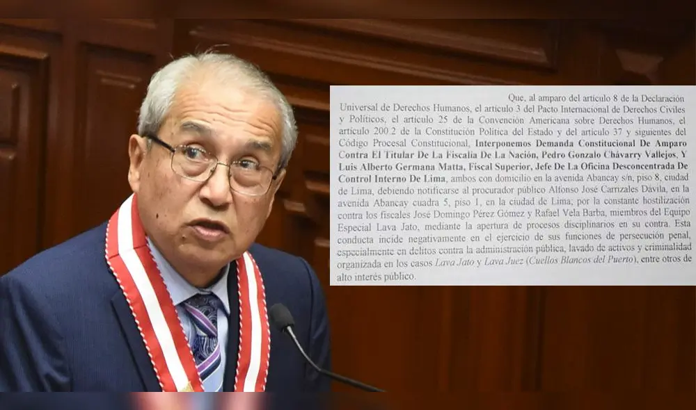 Interponen demanda de amparo contra Chávarry para defender a fiscales Domingo Pérez y Vela