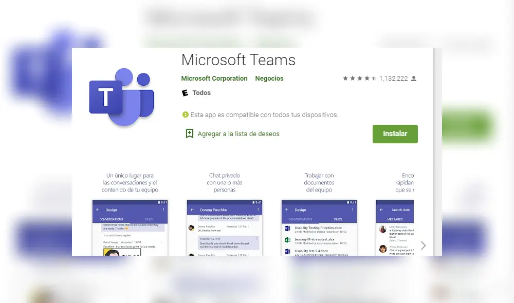 Desliza para ver los detalles de esta app que rivaliza con Zoom. Foto: Captura.