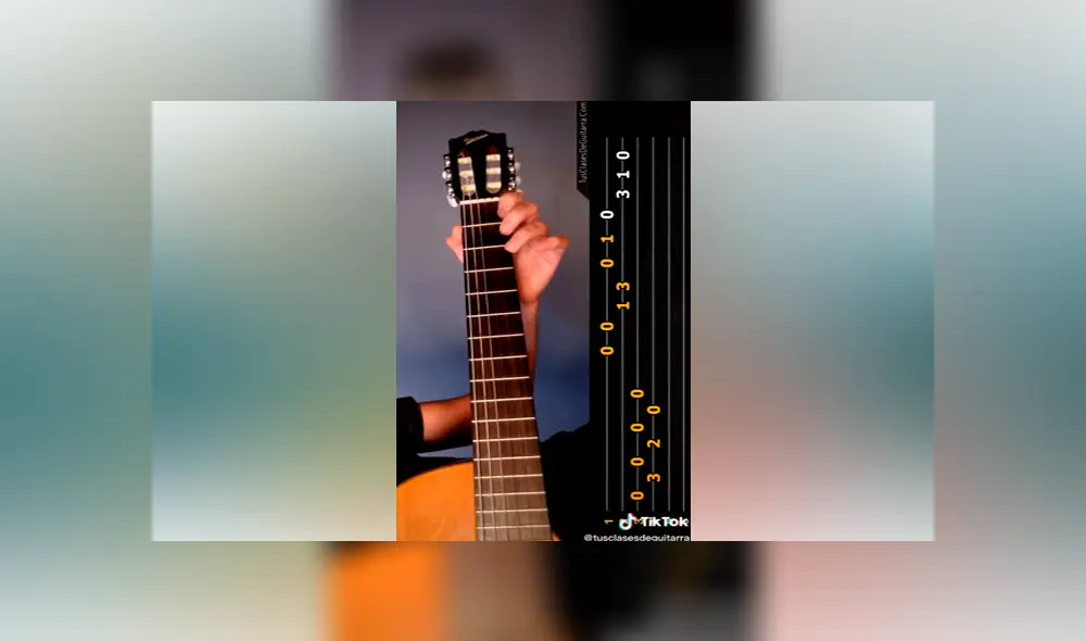Desliza las imágenes para ver los acordes de la canción de Dragon Ball GT en guitarra. Fotocapturas: tusclasesdeguitarra/TikTok