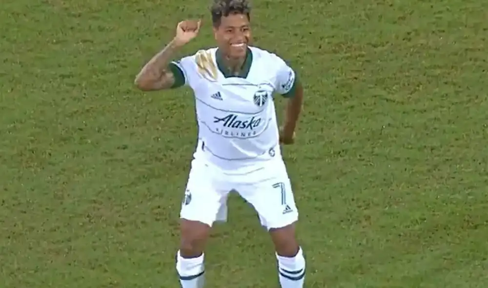 Andy Polo convirtió su primer gol en la temporada con Portland. Foto: Captura de video/FS1.