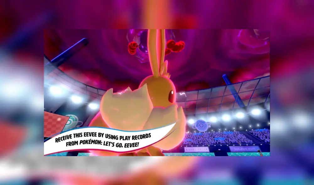 Eevee forma Gigamax en Pokémon Escudo y Espada.