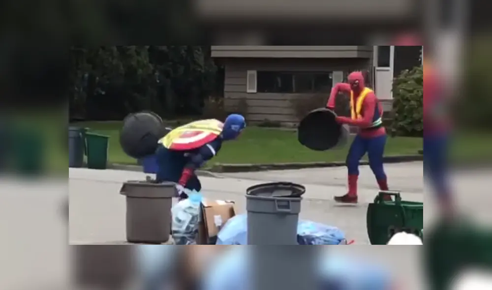 A través de YouTube se hizo viral el momento en que un par de recolectores de basura sorprenden a los niños vistiéndose de superhéroes.