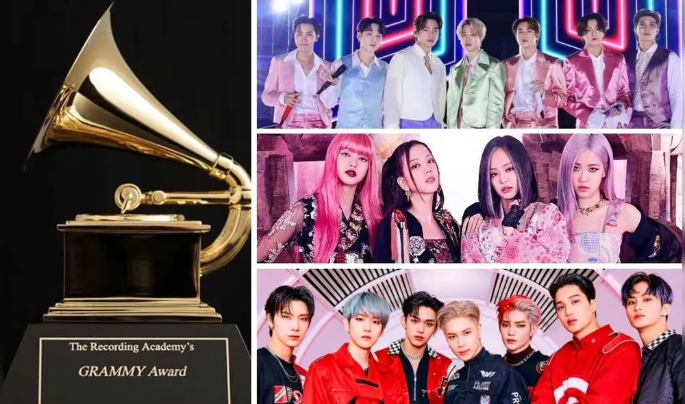 BTS, BLACKPINK y SuperM podrían dar la sorpresa y ser nominados en la edición 63 de los GRAMMY. Foto: composición