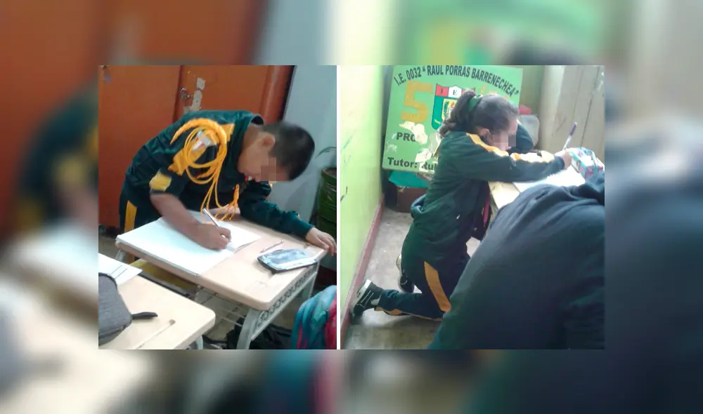 Denuncian falta de sillas en escuela de Ate Vitarte. Foto: difusión Denuncian falta de sillas en escuela de Ate Vitarte. Foto: difusión