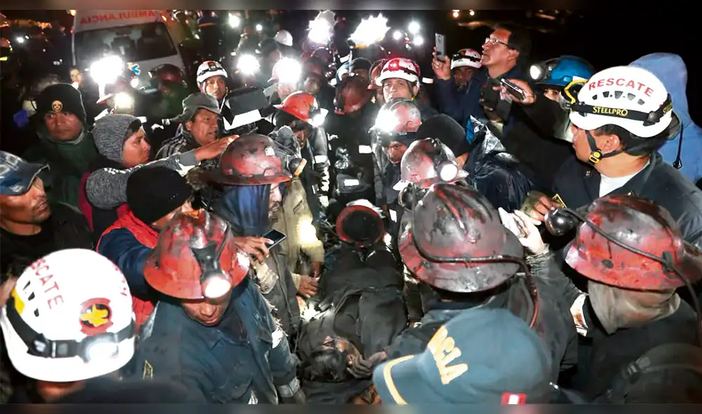 Rescatan con vida a los 4 mineros atrapados en Oyón