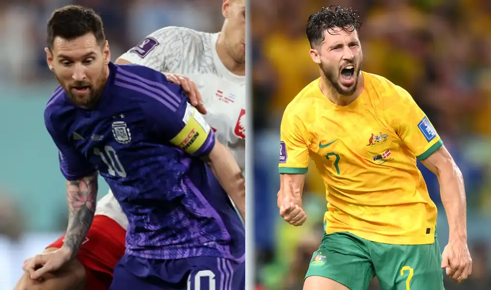 Lionel Messi buscará meterse a cuartos de final de un mundial por cuarta vez. Foto: Twitter @Argentina/Twitter @Socceroos