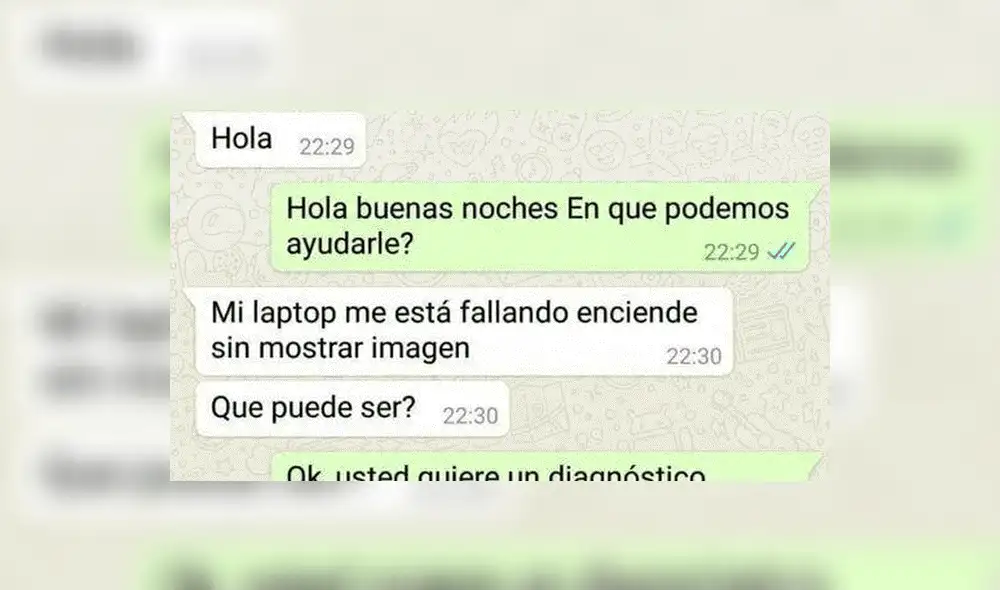WhatsApp: pide ayuda a técnico para que arregle gratis su laptop, pero fue 'troleado' [FOTOS]