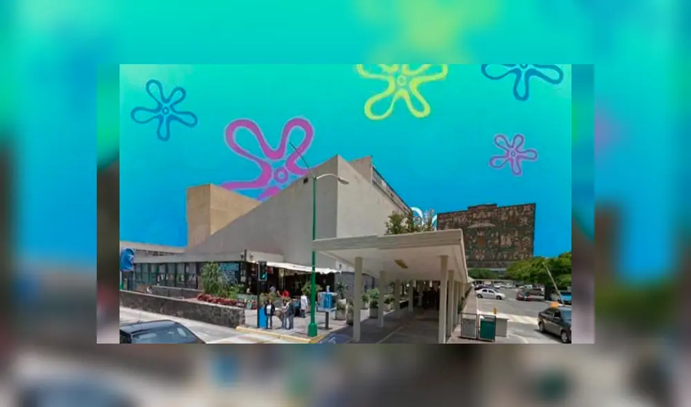 Usuarios de Facebook y Twitter han empezado a difundir varias fotos de lugares emblemáticos con el famoso Fondo de Bikini, de Bob Esponja