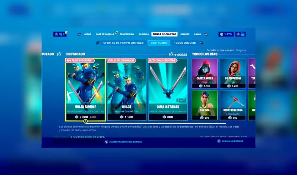 El skin de Ninja regresó a la tienda de paVos este viernes 22 de mayo de 2020. El skin de Ninja regresó a la tienda de paVos este viernes 22 de mayo de 2020.