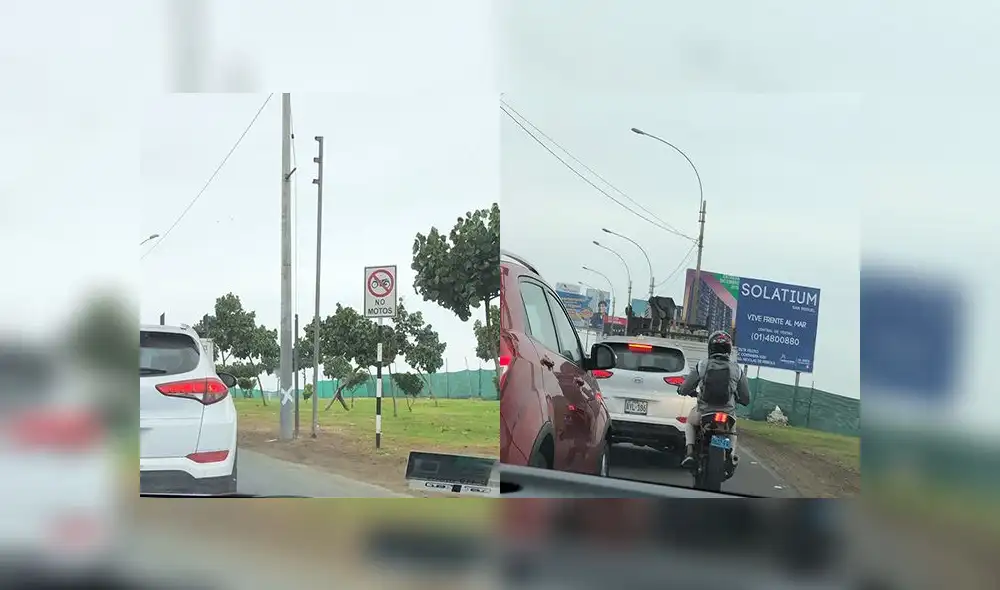 Costa Verde: motociclista transita por vía pese a prohibición