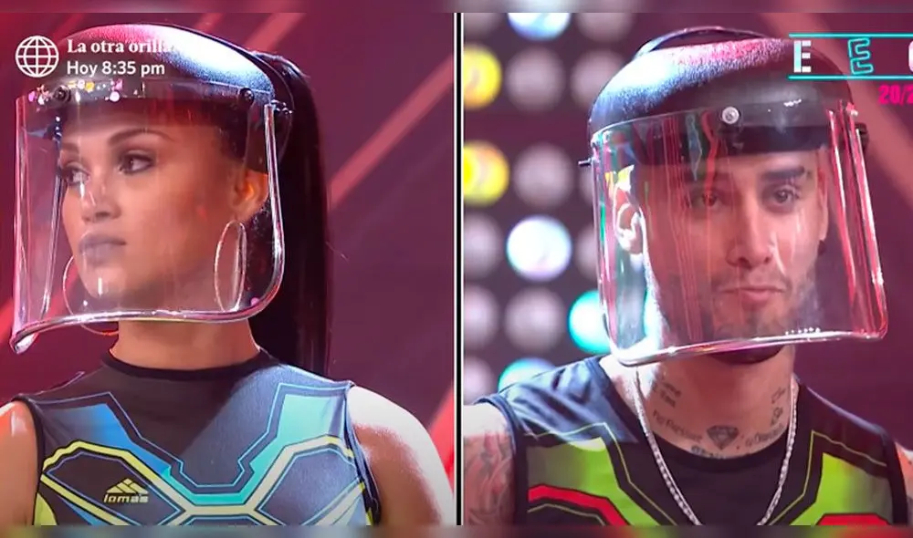 La competidora mostró su incomodidad por su compañero al competir junto a él. Foto: captura América TV La competidora mostró su incomodidad por su compañero al competir junto a él. Foto: captura América TV