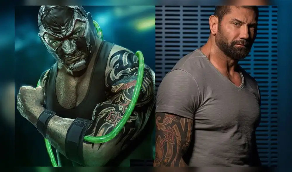 Dave Bautista como Bane, en un fan art que circula en redes sociales. Créditos: Composición Dave Bautista como Bane, en un fan art que circula en redes sociales. Créditos: Composición