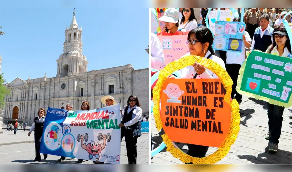 Celebran el Día de la Salud Mental con caminata en Arequipa Celebran el Día de la Salud Mental con caminata en Arequipa