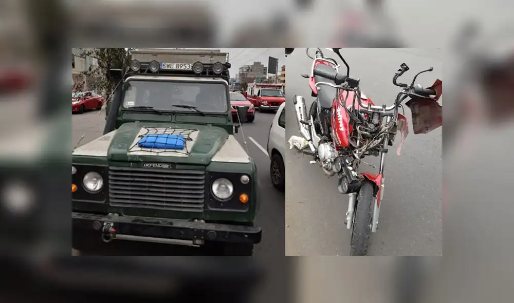 Como se observa en las imágenes, la peor parte se la llevó la moto, la cual salió disparada tras choque. (Foto: Difusión) Como se observa en las imágenes, la peor parte se la llevó la moto, la cual salió disparada tras choque. (Foto: Difusión)