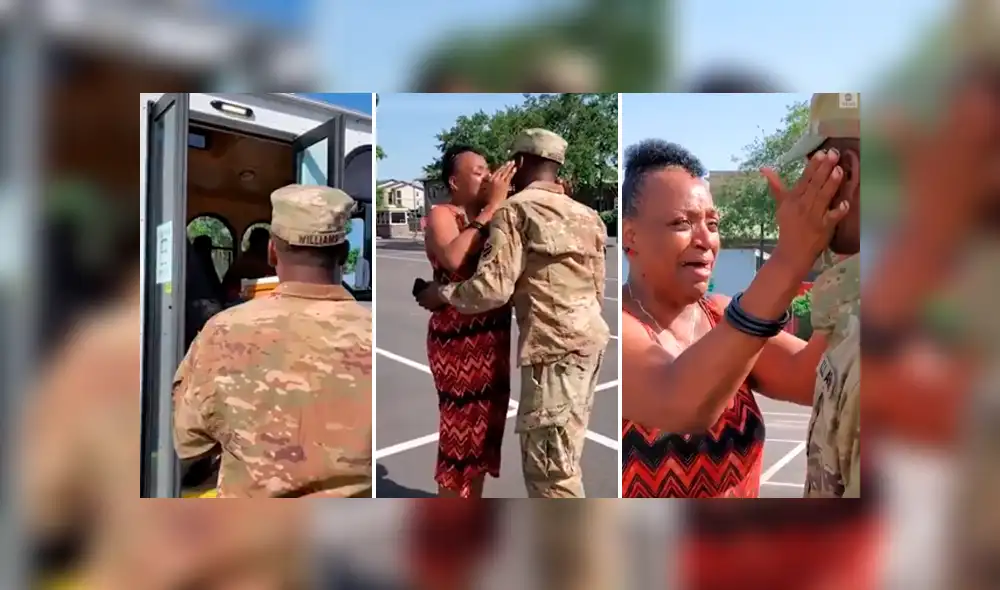 En Facebook se viralizó el emotivo encuentro entre una madre y su hijo militar. En Facebook se viralizó el emotivo encuentro entre una madre y su hijo militar.