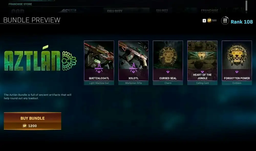 Son cinco los objetos cosméticos que aparecieron en la tienda de Call of Duty: Warzone hace seis días. Foto: Call of Duty: Warzone.