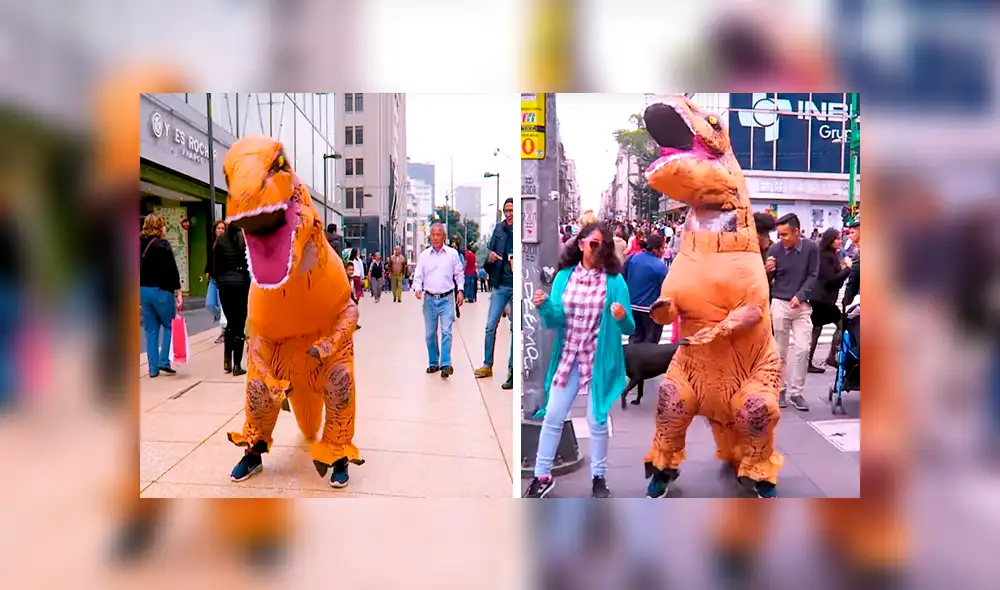 YouTube viral: joven se viste del dinosaurio de ‘Cállese viejo lesbiano’ y sorprende con baile [VIDEO] 