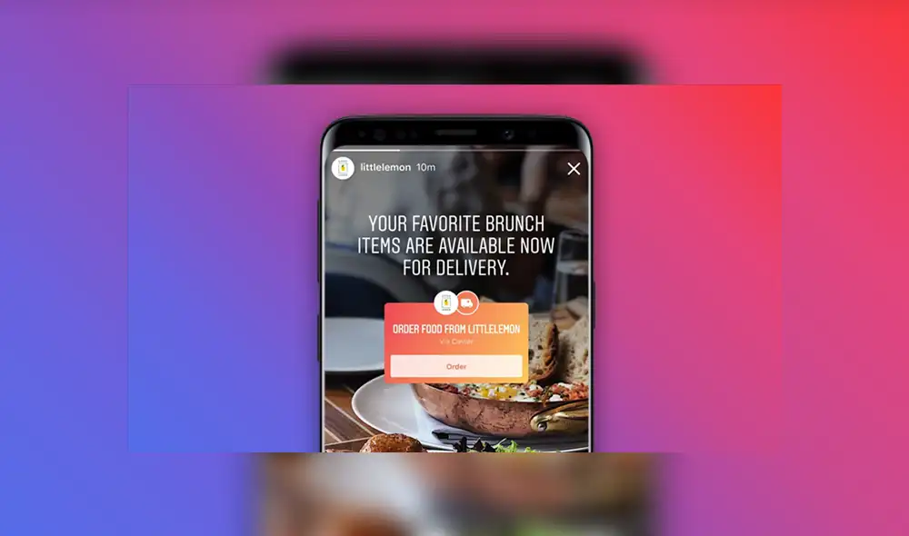 Los restuarantes ahora podrán añadir a sus historias botones para pedir comida. Los restuarantes ahora podrán añadir a sus historias botones para pedir comida.