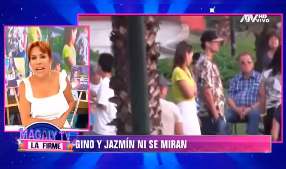 Magaly Medina muestra imágenes de Jazmín Pinedo y Gino Assereto  Foto: captura