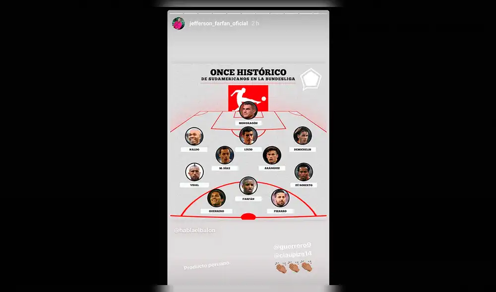Jefferson Farfán, Paolo Guerrero y Caludio Pizarro integran once histórico de sudamericanos en la Bundesliga.
