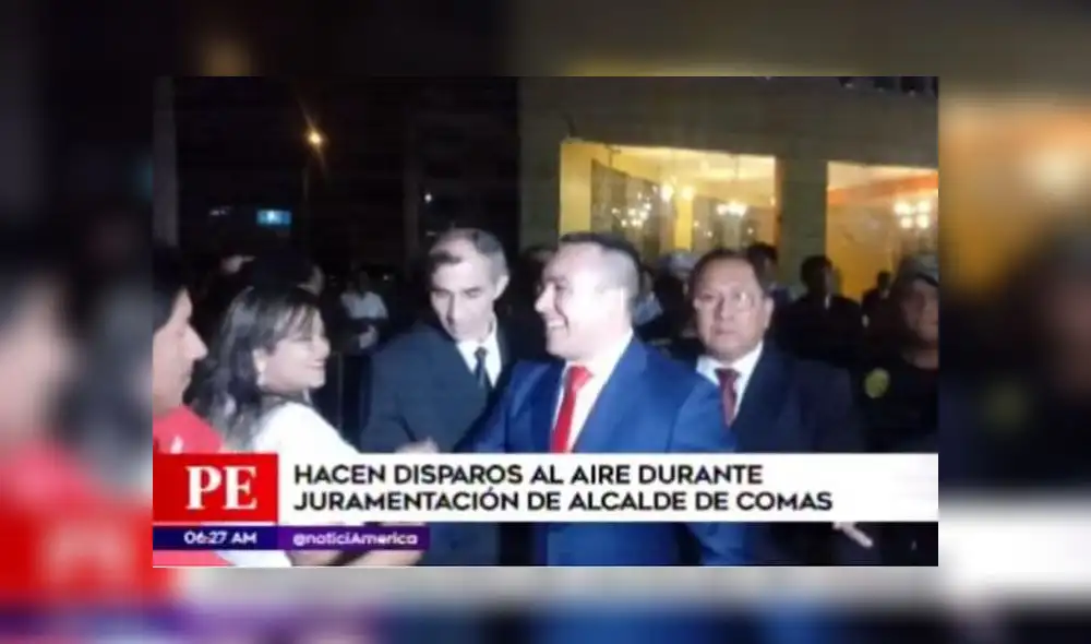 Comas: Realizan cuatro disparos al aire durante juramentación de alcalde [VIDEO]