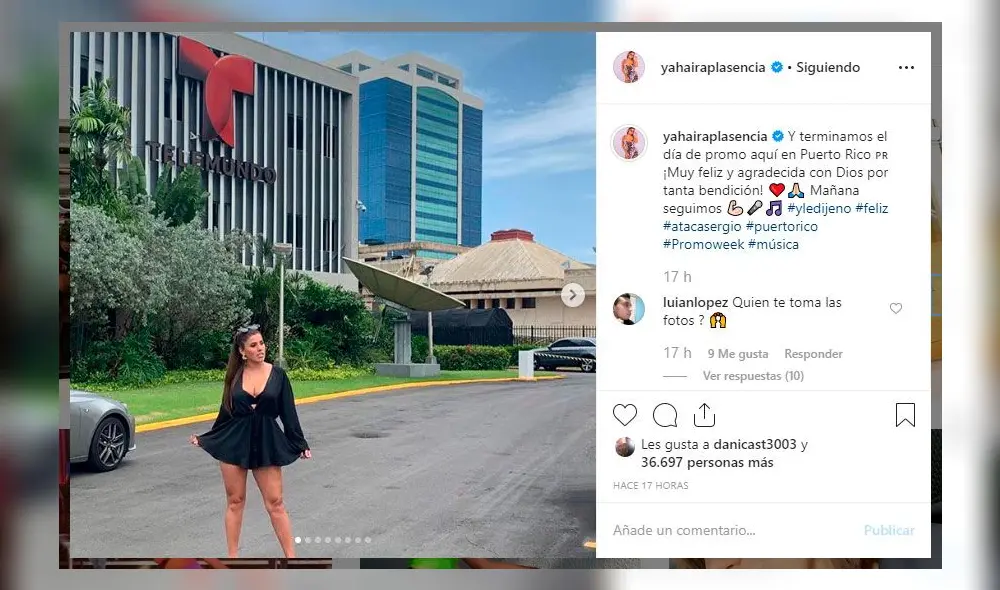 Yahaira Plasencia en su paso por Telemundo Puerto Rico. Captura de Instagram.