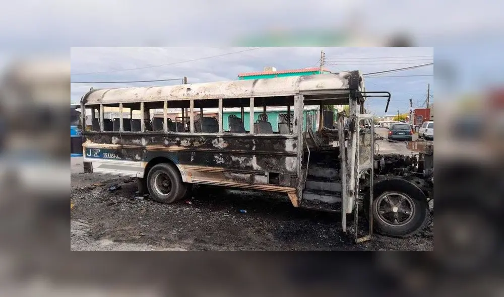 Camiones quemados en Ciudad Juárez