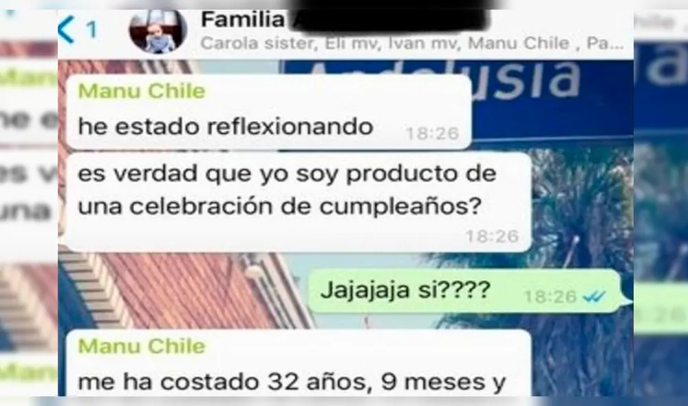 Vía WhatsApp: Se enteró cuándo fue concebido y sus padres le dijeron esto [FOTOS]