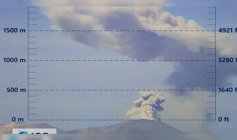 Sorprendente explosión del volcán Sabancaya alcanzó los 4 mil metros.