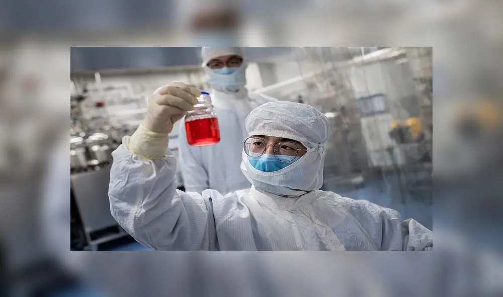 In this picture taken on April 29, 2020, an engineer looks at monkey kidney cells as he make a test on an experimental vaccine for the COVID-19 coronavirus inside the Cells Culture Room laboratory at the Sinovac Biotech facilities in Beijing. - Sinovac Biotech, which is conducting one of the four clinical trials that have been authorised in China, has claimed great progress in its research and promising results among monkeys. (Photo by NICOLAS ASFOURI / AFP) / TO GO WITH Health-virus-China-vaccine,FOCUS by Patrick Baert