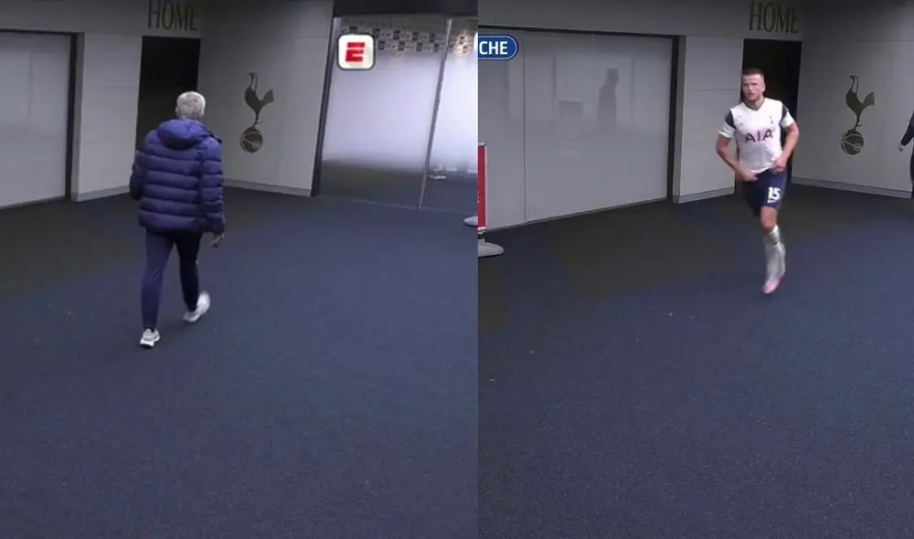 José Mourinho protagonizó un momento llamativo en pleno partido. FOTO: Captura ESPN José Mourinho protagonizó un momento llamativo en pleno partido. FOTO: Captura ESPN